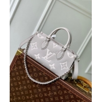 Luxury Discount Louis Vuitton OnTheGo East West Bag in Embossed Grained Cowhide Leather M14213 Grey 2025