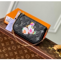 Hot Style Louis Vuitton LV x TM Mini Pochette Accessoires Bag in Monogram Embossed Grained Leather M13824 Black 2025