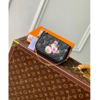 Hot Style Louis Vuitton LV x TM Mini Pochette Accessoires Bag in Monogram Embossed Grained Leather M13824 Black 2025