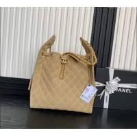 Pretty Style Chanel Quilted Suede Large Hobo bag AS5311 Beige 2025