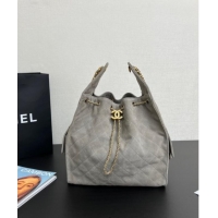 Top Grade Chanel Quilted Suede Large Hobo bag AS5311 Dark Grey 2025