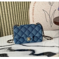 Promotional Chanel Quilted Denim Classic Mini Flap bag A69900 Blue 2025