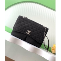 Well Crafted Chanel Vintage Litchi-Grained Calfskin Suede Flap Bag with Pouch AS6068 Black 2025