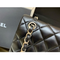 Best Product Chanel Original Lambskin Classic Large Flap Bag A58600 Black/Silver 2025 Top Quality