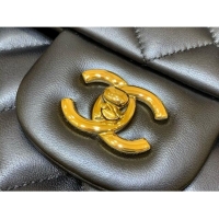 Luxury Cheap Chanel Original Lambskin Classic Large Flap Bag A58600 Black/Gold 2025 Top Quality