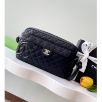 Super Quality Chanel Quilted Calfskin & Patent Camera Bag with Maxi CC AS6326 Black 2025