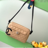 Top Design Chanel Quilted Calfskin Leather Camera Bag with Maxi CC AS6326 Beige 2025