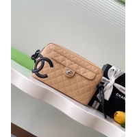 Top Design Chanel Quilted Calfskin Leather Camera Bag with Maxi CC AS6326 Beige 2025