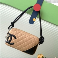 Luxury Cheap Chanel Quilted Calfskin Leather Hobo Bag with Maxi CC AS6328 Beige 2025