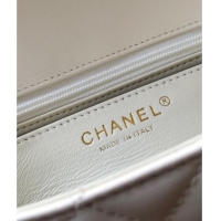 Modern Classic Chanel Quilted Lambskin & Lacquered Metal Mini Flap Bag with Top Handle AS5243 White 2025