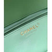 Super Quality Chanel Quilted Lambskin & Lacquered Metal Mini Flap Bag with Top Handle AS5243 Light Green 2025