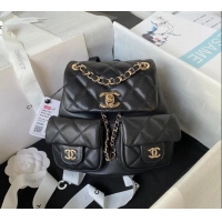 Reasonable Price Chanel Lambskin Small Backpack Bag AS3787 Black 2025