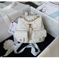 Well Crafted Chanel Lambskin Small Backpack Bag AS3787 White 2025