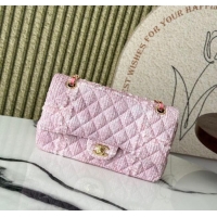 Top Grade Chanel Tweed Classic 11.12 Medium Flap Bag A01112 Light Pink 2025