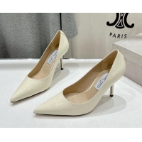 Classic Hot Jimmy Choo Love Pumps 8.5cm in Patent Leather White 1113047