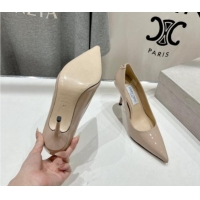 Top Grade Jimmy Choo Love Pumps 8.5cm in Patent Leather Nude 1113049