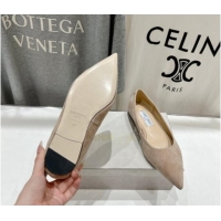 Good Looking Jimmy Choo Love Pointed Ballet Flat in Suede Beige 1113051