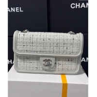 Buy Discount Chanel Tweed Small Flap Bag AS5234 Light Grey 2025