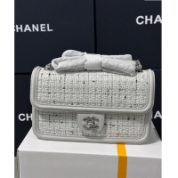 Buy Discount Chanel Tweed Small Flap Bag AS5234 Light Grey 2025