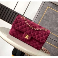 Pretty Style Chanel Suede Classic 11.12 Medium Flap bag A01112 Burgundy 2025