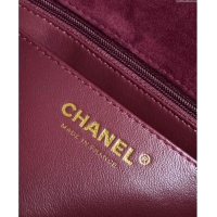 Pretty Style Chanel Suede Classic Mini Flap Bag A69900 Burgundy 2025