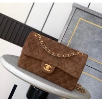 Popular Style Chanel Suede Classic 11.12 Medium Flap bag A01112 Brown 2025