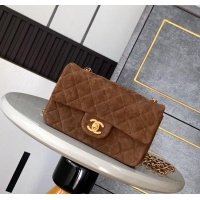 Top Grade Chanel Suede Classic Mini Flap Bag A69900 Brown 2025