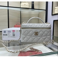 Reasonable Price Chanel Grained Calfskin Long Vanity Case with Chain AP4407 Light Grey 2025