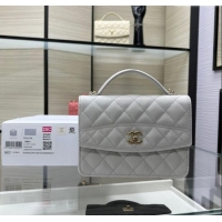 Top Grade Chanel Grained Calfskin Clutch/Backpack Bag with Chain AP4406 Light Grey 2025