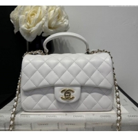 Best Price Chanel Coco Lambskin Mini Flap Bag with Top Handle AS2431 White 2025