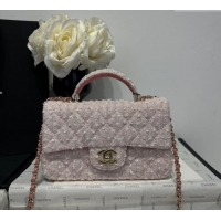 Cheapest Chanel Coco Tweed Mini Flap Bag with Top Handle AS2431 Light Pink 2025