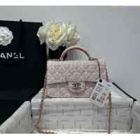 Cheapest Chanel Coco Tweed Mini Flap Bag with Top Handle AS2431 Light Pink 2025