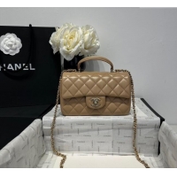 Spot Bulk Chanel Coco Lambskin Mini Flap Bag with Top Handle AS2431 Khaki 2025