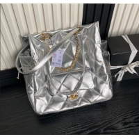 Well Crafted Chanel Shiny Lambskin Shopping Bag AS5315 Silver-Tone 2025