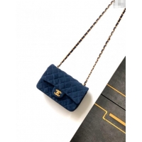 Good Taste Chanel Suede Classic Mini Flap Bag A69900 Royal Blue 2025