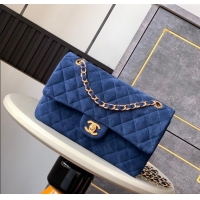 Trendy Design Chanel Suede Classic 11.12 Medium Flap bag A01112 Royal Blue 2025