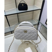 Best Price Chanel Grained Calfskin Clutch with Chain and Top Handle AP4438 Grey 2025