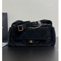 Most Popular Chanel Coco Snow Velvet-Like Nylon Small Flap Bag 13061 Black 2025