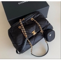 Grade Quality Chanel Nylon Flap Travel Bag 0213 Black 2025