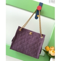 Top Grade Chanel Quilted Suede Hobo Chain Bag AS5303 Purple 2025