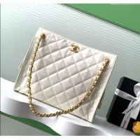 Buy Fashionable Chanel Quilted Calfskin Hobo Chain Bag AS5303 White 2025