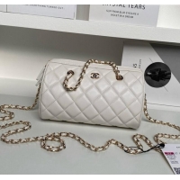 Reasonable Price Chanel Lambskin Clutch with Chain AP4515 White/Gold 2025