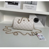 Reasonable Price Chanel Lambskin Clutch with Chain AP4515 White/Gold 2025