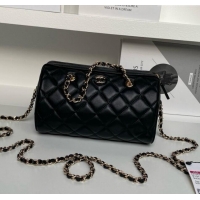 Well Crafted Chanel Lambskin Clutch with Chain AP4515 Black/Gold 2025