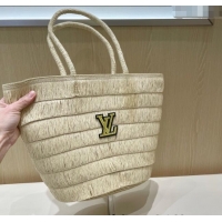 Best Price Louis Vuitton Tassel Straw Basket Bag 0312 Light Beige 2025