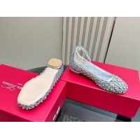 Charming Roger Vivier Viv' Podium Ballerinas Flat in sequins Silver 1225106