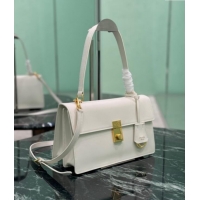 Pretty Style Prada Medium leather shoulder bag 1BN023 White 2025