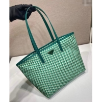 Good Product Prada Tassuto Triangulum Printed Nylon Tote Bag 1BD552 Green 2025