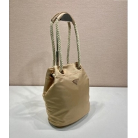 Reasonable Price Prada Re-Nylon and Leather Bucket Bag 1BE082 Beige 2025