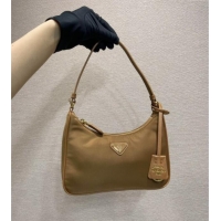 Top Grade Prada Re-Edition 2005 Re-Nylon mini hobo bag 1NE204 Brandy Brown 2025